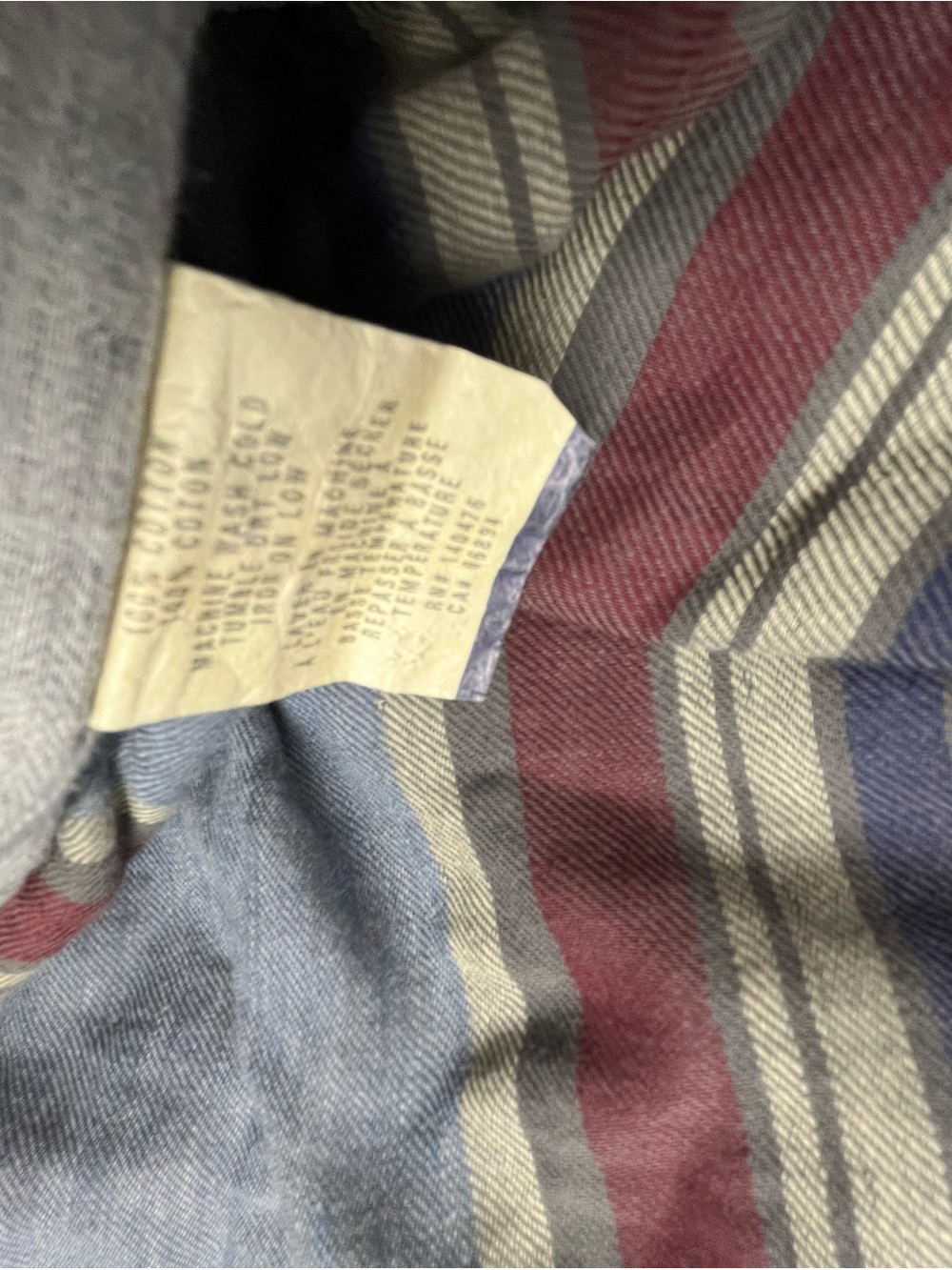 Faherty Reversible Blue Grey Stripe Shirt Mens Flannel Cotton Long Sleeve L - Picture 4 of 4